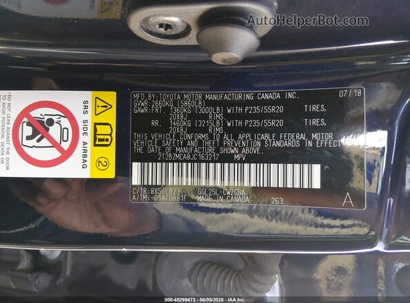 2T2BZMCA8JC163217 2018 LEXUS RX 350 Blue ძრავის განყოფილების ხედი