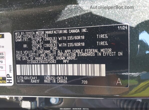 2T2GGCEZ8SC075083 2025 LEXUS NX 350 Green Engine compartment view
