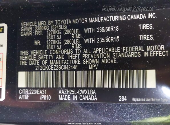 2T2GKCEZ2SC042448 2025 LEXUS NX 350H Black Widok komory silnika