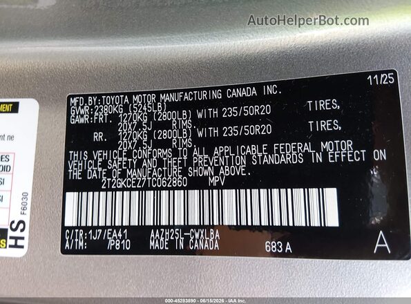 2T2GKCEZ7TC062860 2026 LEXUS NX 350H Gray Widok komory silnika