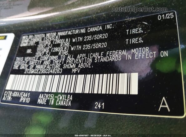2T2GKCEZ9SC048263 2025 LEXUS NX 350H Black Vista del compartimento del motor