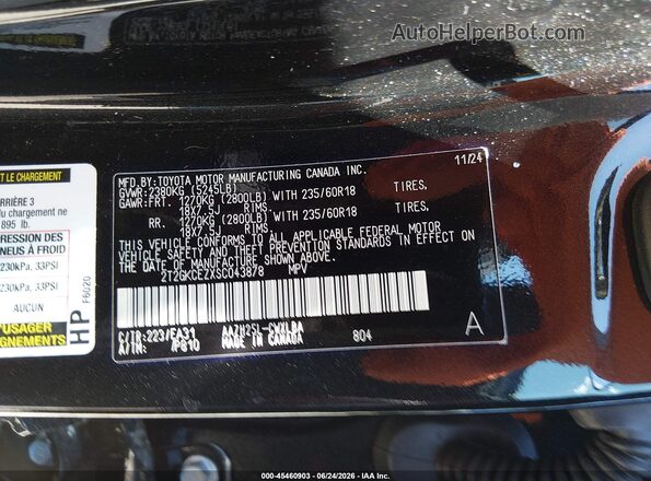 2T2GKCEZXSC043878 2025 LEXUS NX 350H Black Engine compartment view