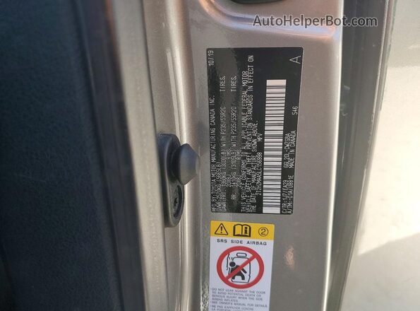 2T2HZMAA5LC156998 2020 LEXUS RX Gold Vista de la etiqueta del VIN