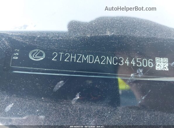 2T2HZMDA2NC344506 2022 LEXUS RX 350 Black 