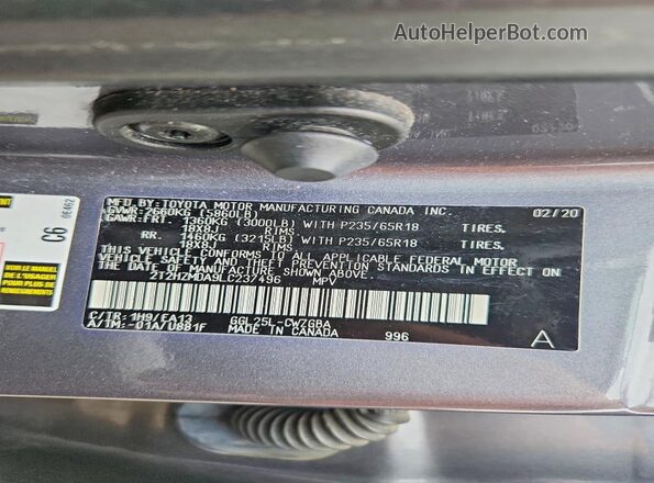 2T2HZMDA9LC237496 2020 LEXUS RX Gray 