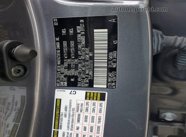 2T2JGMDA1LC050759 2020 LEXUS RX Gray Вид наклейки з VIN-кодом