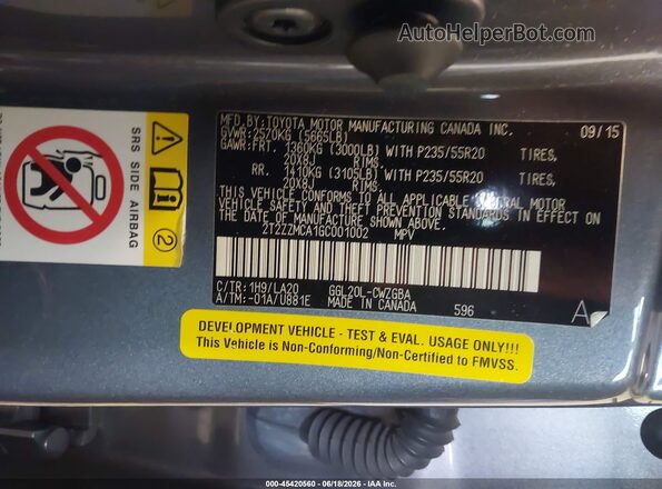 2T2ZZMCA1GC001002 2016 LEXUS RX 350 Gray Vista del compartimento del motor