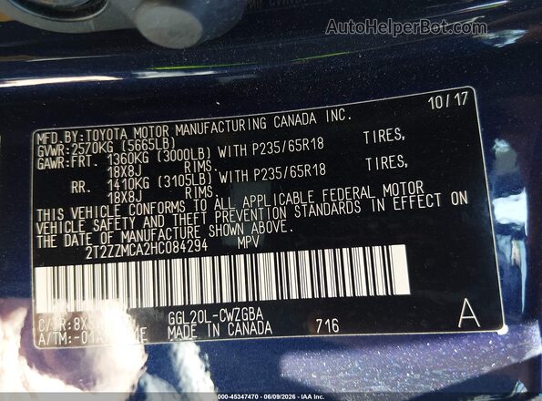 2T2ZZMCA2HC084294 2017 LEXUS RX 350 Blue Շարժիչի բաժամունքի տեսք