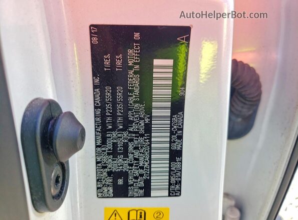 2T2ZZMCA6HC076411 2017 LEXUS RX White ძრავის განყოფილების ხედი