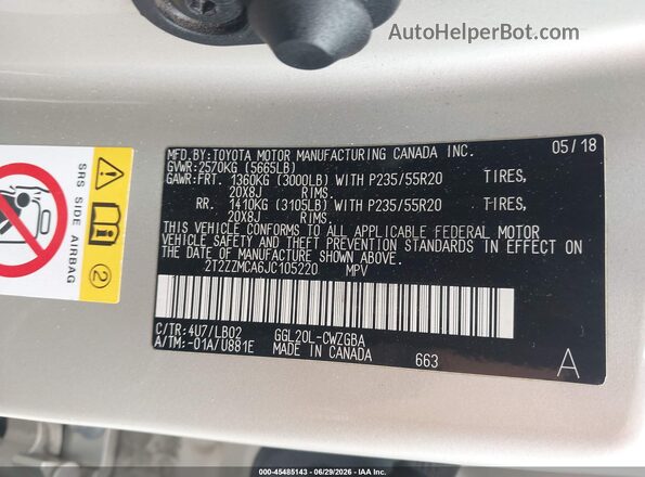 2T2ZZMCA6JC105220 2018 LEXUS RX 350 Champagne Շարժիչի բաժամունքի տեսք