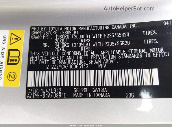2T2ZZMCA7HC065143 2017 LEXUS RX 350 Silver Вид підкапотного простору