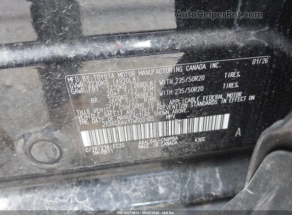 2T36CRAV1TW003165 2026 TOYOTA RAV4 Black Widok komory silnika