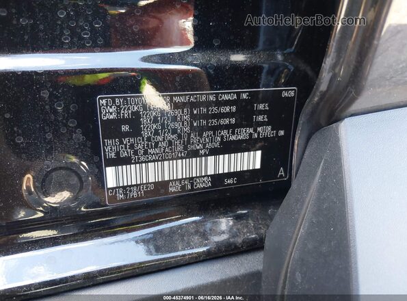 2T36CRAV2TC017447 2026 TOYOTA RAV4 Black Engine compartment view