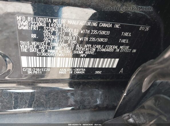 2T36CRAV2TW001117 2026 TOYOTA RAV4 Black 