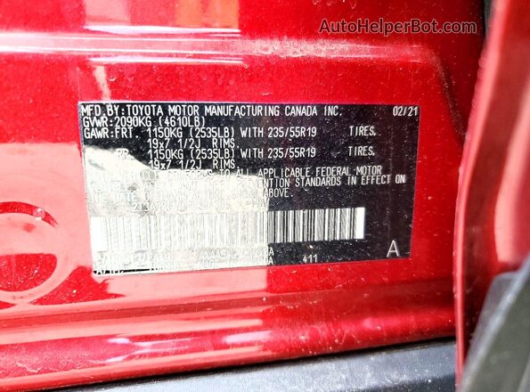 2T3A1RFV0MW184365 2021 TOYOTA RAV4 Red Vista interior de 360 grados