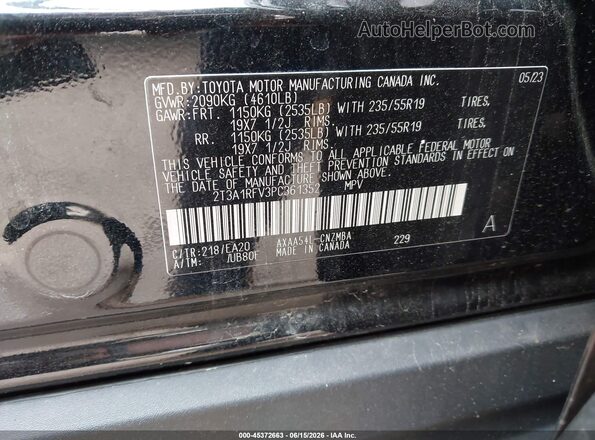 2T3A1RFV3PC361352 2023 TOYOTA RAV4 Black Widok komory silnika
