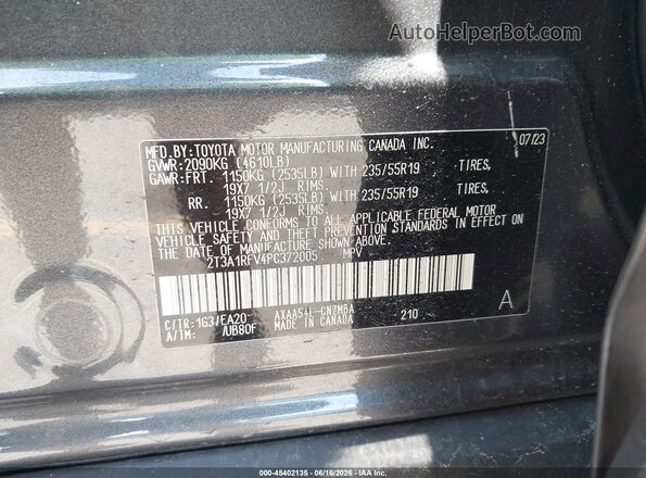 2T3A1RFV4PC372005 2023 TOYOTA RAV4 Gray Widok komory silnika