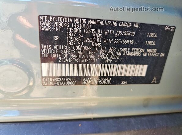 2T3A1RFV5LW121101 2020 TOYOTA RAV4 Gray 