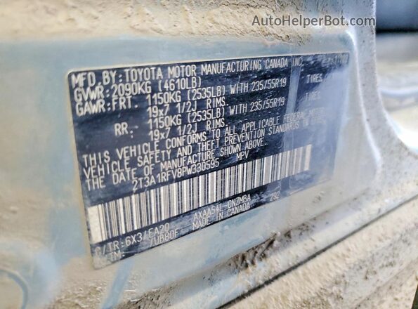 2T3A1RFV8PW330595 2023 TOYOTA RAV4 Зеленый Вид наклейки с VIN-кодом