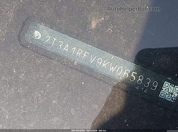 2T3A1RFV9KW065839 2019 TOYOTA RAV4 Blue 