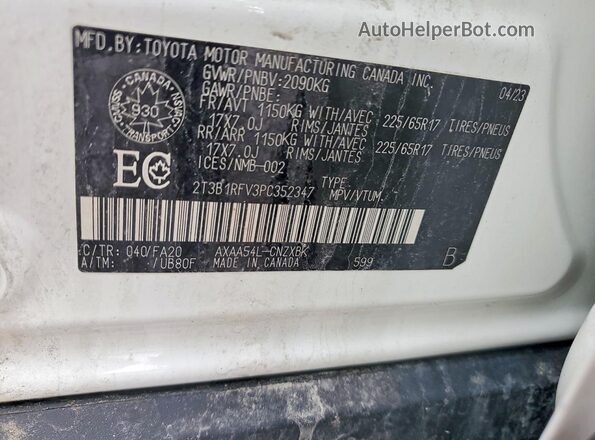 2T3B1RFV3PC352347 2023 TOYOTA RAV4 White 