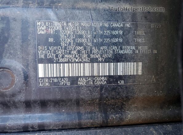 2T3B6RFV3PW043462 2023 TOYOTA RAV4 Black 