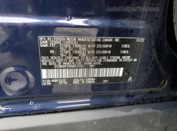2T3B6RFVXRW052890 2024 TOYOTA RAV4 Blue სალონის 360-გრადუსიანი ხედი