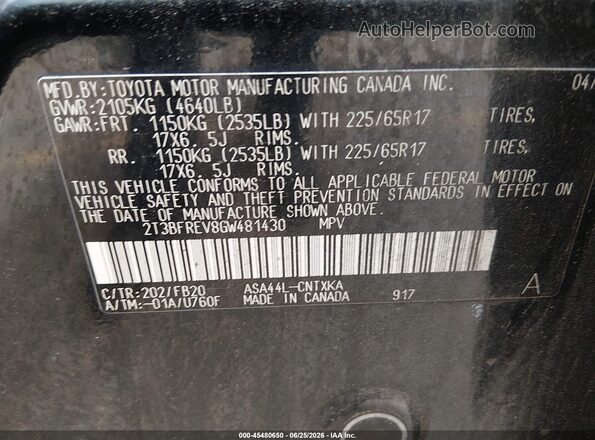 2T3BFREV8GW481430 2016 TOYOTA RAV4 Black Vista del compartimento del motor
