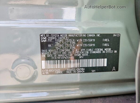 2T3C1RFV0PW264455 2023 TOYOTA RAV4 Gray 