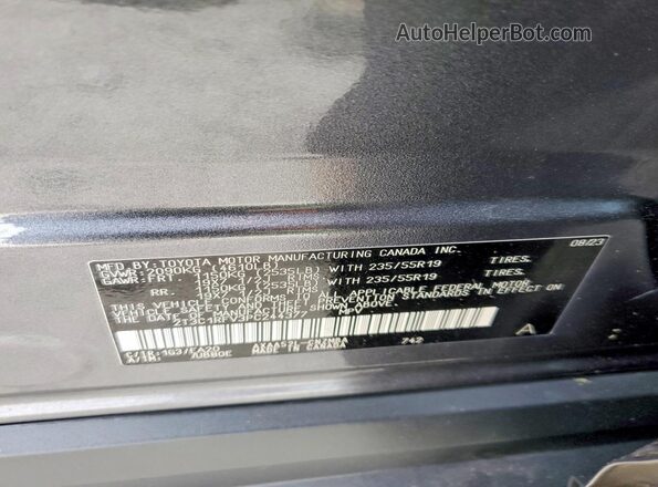 2T3C1RFV3PC244377 2023 TOYOTA RAV4 Gray Vista de la etiqueta del VIN