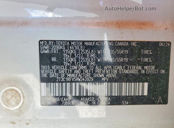 2T3C1RFV5RW343929 2024 TOYOTA RAV4 White 