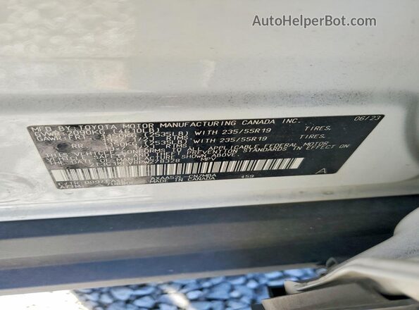 2T3C1RFV8PW278328 2023 TOYOTA RAV4 White Вид наклейки з VIN-кодом