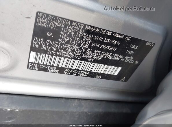 2T3C1RFV8RW351717 2024 TOYOTA RAV4 Silver Вид підкапотного простору