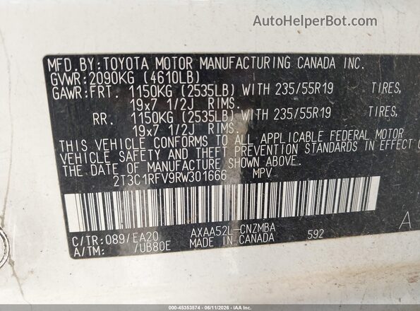 2T3C1RFV9RW301666 2024 TOYOTA RAV4 Белый Вид подкапотного пространства