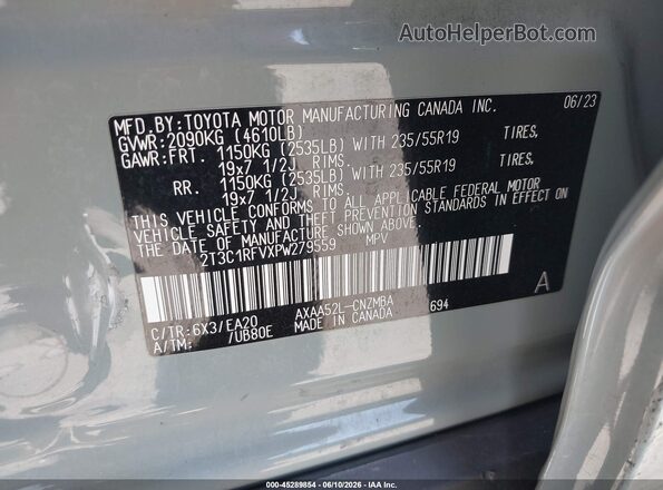 2T3C1RFVXPW279559 2023 TOYOTA RAV4 Gray 