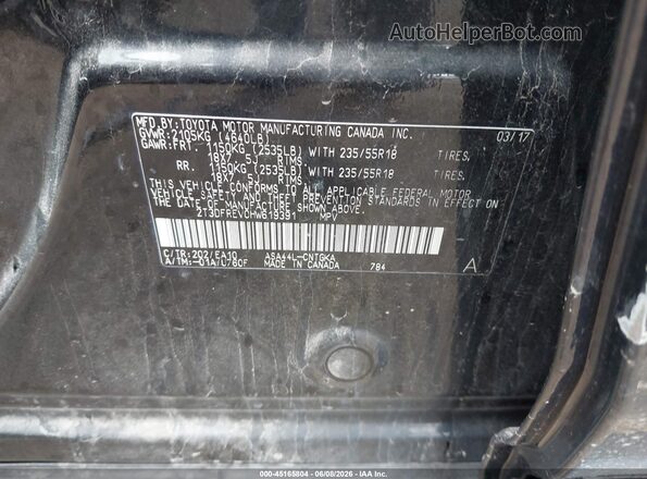 2T3DFREV0HW619391 2017 TOYOTA RAV4 Black Շարժիչի բաժամունքի տեսք
