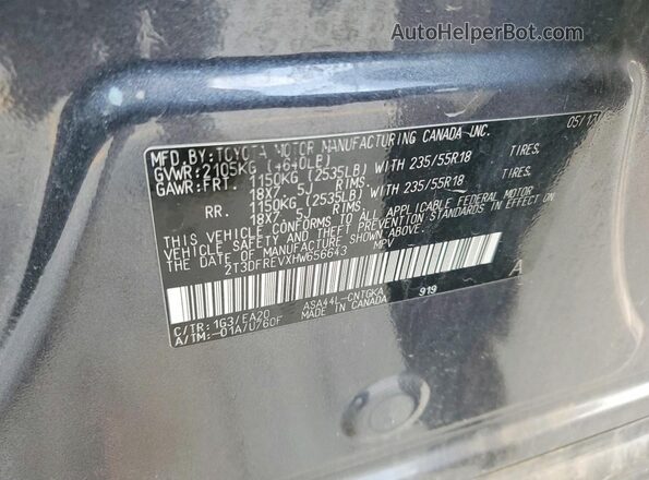 2T3DFREVXHW656643 2017 TOYOTA RAV4 Gray 360 interior view