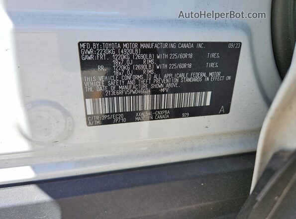 2T3E6RFV5PW046604 2023 TOYOTA RAV4 White Սալոնի 360 աստիճան տեսք