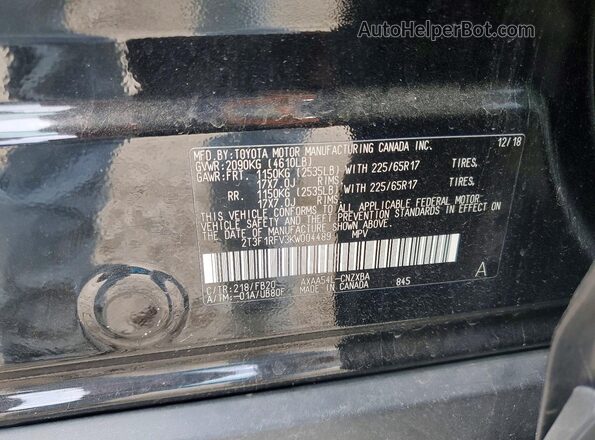 2T3F1RFV3KW004489 2019 TOYOTA RAV4 Black Вид підкапотного простору