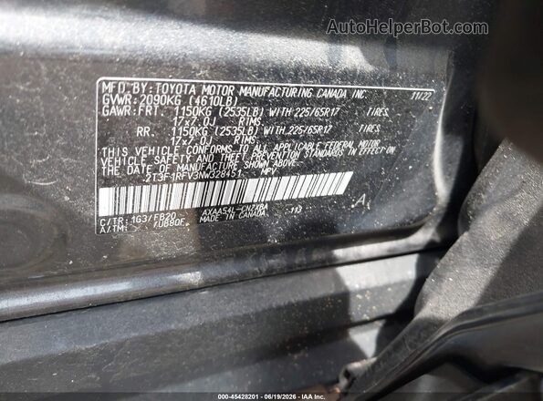 2T3F1RFV3NW328451 2022 TOYOTA RAV4 Серый Вид подкапотного пространства