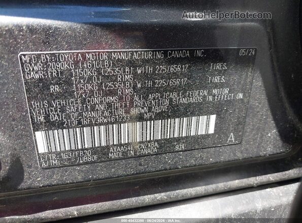 2T3F1RFV3RW461233 2024 TOYOTA RAV4 Black Вид підкапотного простору