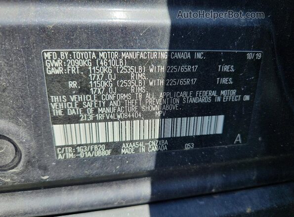 2T3F1RFV4LW084404 2020 TOYOTA RAV4 Black 