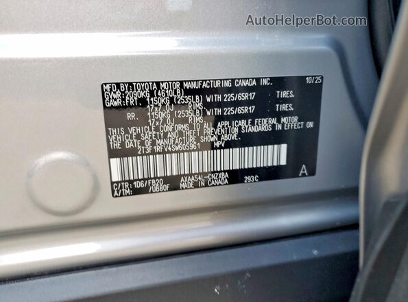 2T3F1RFV4SW605961 2025 TOYOTA RAV4 Silver 