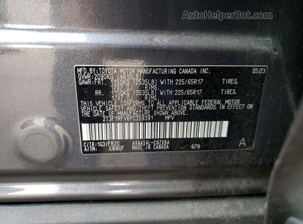 2T3F1RFV6PC359391 2023 TOYOTA RAV4 Gray 