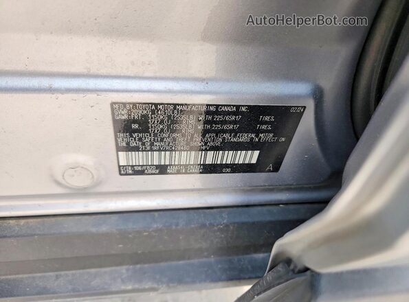 2T3F1RFV7RC428480 2024 TOYOTA RAV4 Silver Панорамний вид салону 360°