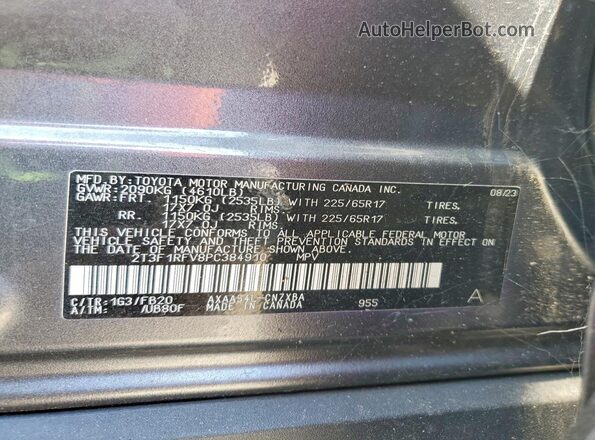 2T3F1RFV8PC384910 2023 TOYOTA RAV4 Gray 