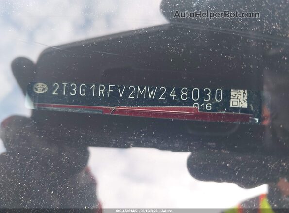 2T3G1RFV2MW248030 2021 TOYOTA RAV4 Red ძრავის განყოფილების ხედი
