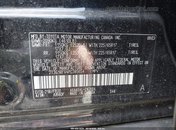 2T3G1RFV4PC385654 2023 TOYOTA RAV4 Black Vista del compartimento del motor