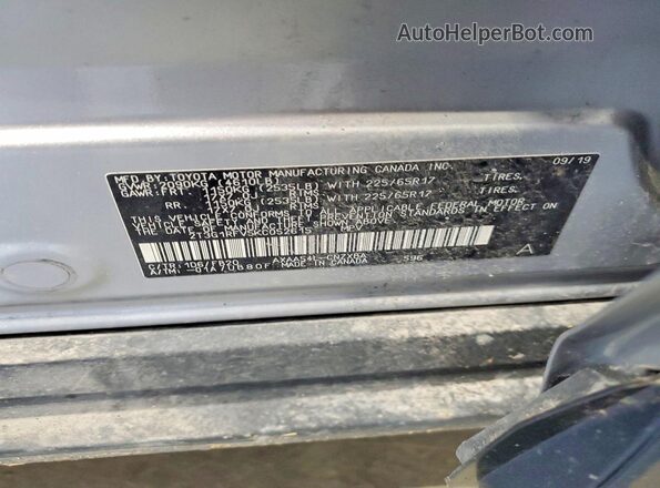 2T3G1RFV5KC052615 2019 TOYOTA RAV4 Silver 