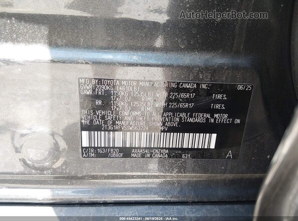 2T3G1RFV5SW563224 2025 TOYOTA RAV4 Gray Vista del compartimento del motor